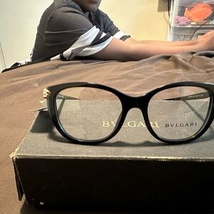 Bulgari Black Rectangular Glasses